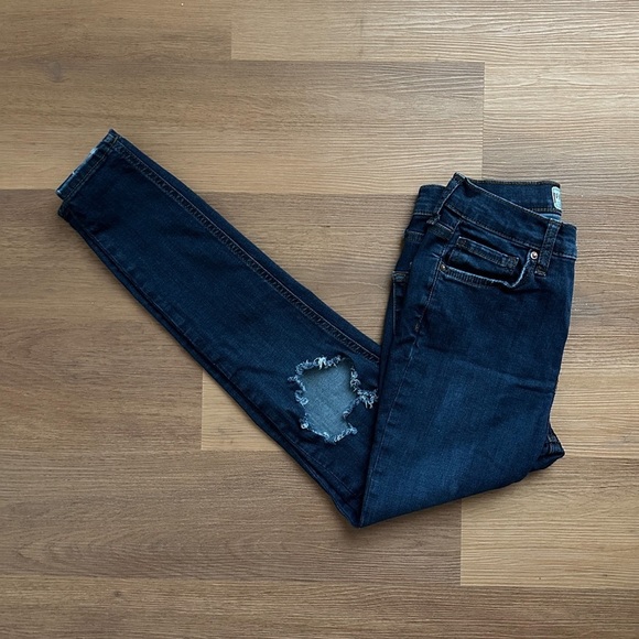 Free People Busted Knee Skinny Jeans - Women’s Size 27 - Picture 3 of 4
